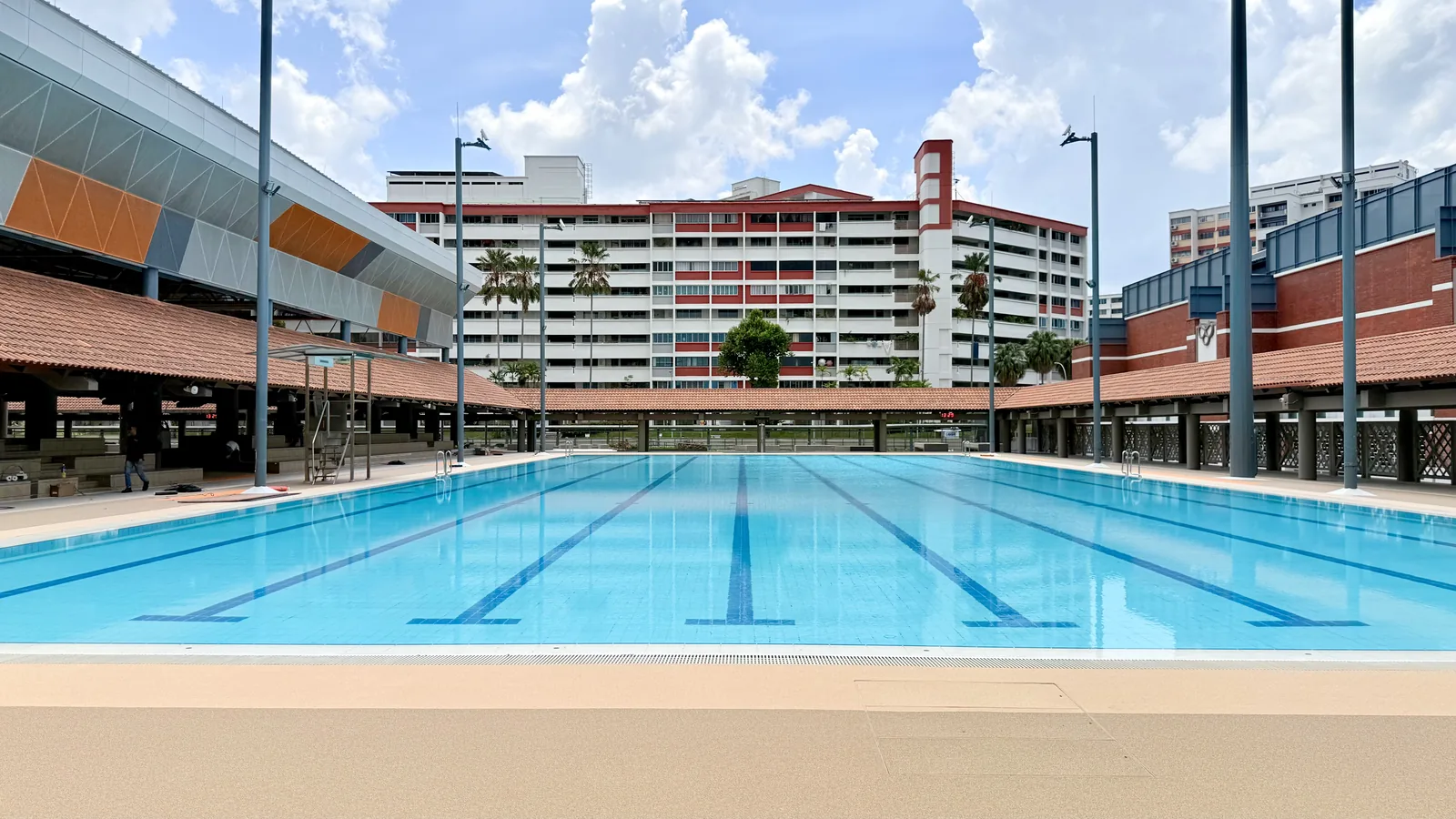 Outdoor eight-lane 50-metre competition pool at Hougang Swimming Complex